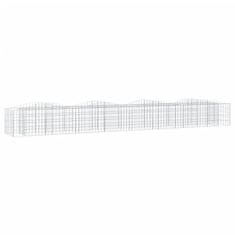 Vidaxl Obokana gabionska visoka greda 400x50x50 cm pocinkano železo