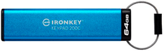 Kingston Ironkey Keypad 200C USB disk, 64GB, USB-C 3.2, FIPS 140-3 Level 3, AES-256 bit, PIN (IKKP200C/64GB)