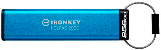 Kingston Ironkey Keypad 200C USB disk, 256GB, USB-C 3.2, FIPS 140-3 Level 3, AES-256 bit, PIN (IKKP200C/256GB)