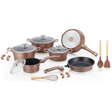 Northix 6-delni Kuhinjski Set z Marmornim Premazom in Kuhinjskimi Pripomočki - Baker