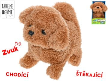 Plišasti pes Take Me Home 15,5 cm na baterije hodi in laja