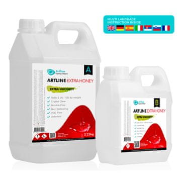 Artline Epoxy Resin EXTRA HONEY - Epoksidna smola s trdilcem - 5 kg, prozorna, ekstra viskoznosti, 2:1