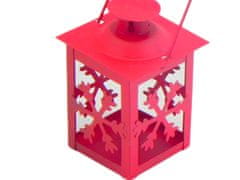 LAALU.cz Rdeča kovinska svetilka 7,5 x 11 cm