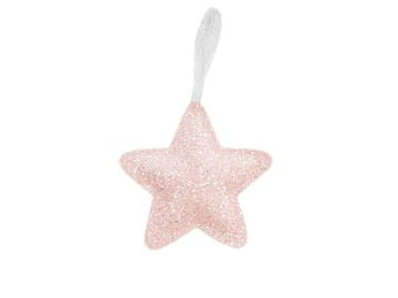 LAALU.cz Zvezdica iz usnja z bleščicami roza 14,5 cm