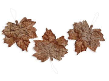 LAALU.cz Komplet 3 okraskov: bronasti listi 8,5 cm
