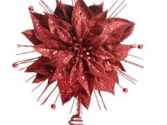 LAALU.cz Božično drevo topper cvet rdeča kovina 35 cm