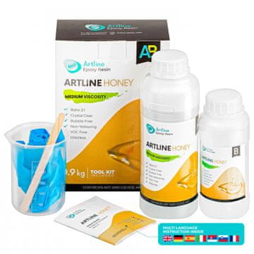 Artline Epoxy Resin HONEY - Epoksidna smola za resin art 0,9 kg, prozorna, srednje viskoznosti, 2:1