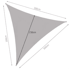 Volino Senčno jadro 3x3x3m sivo Mx