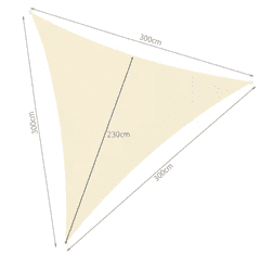 Volino Senčno jadro 3x3x3m krem Mx