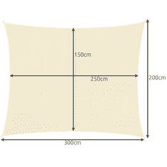 Volino Senčno jadro 3x2m krem Mx