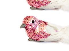 LAALU.cz Komplet 2: Ptica na sponki z bleščicami roza 13 cm