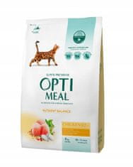 OptiMeal popolna suha hrana za odrasle mačke - piščanec 4 kg