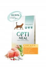 OptiMeal popolna suha hrana za odrasle mačke - piščanec 4 kg