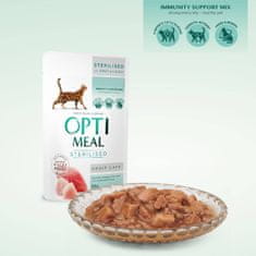 OptiMeal  "Sterilizirana" mokra hrana za mačke puran s piščancem 12x85g