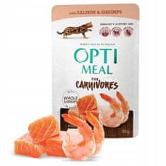 OptiMeal mokra hrana za mačke - losos in kozice v omaki 12x85 g