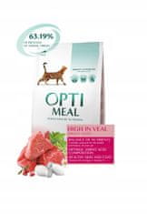 OptiMeal suha hrana za mačke z visoko vsebnostjo telečjega mesa 4 kg