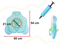 WOWO Plavalni obroč za otroke - Napihljiv plavalni obroč za otroke s sedežem in strehico, moder, 6-30 mesecev, max 11 kg