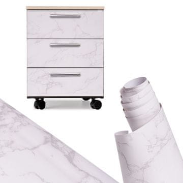 WOWO Samolepilna folija za pohištvo in stene bel marmor Magnolija 1,22 × 50 m
