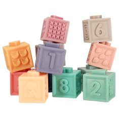 WOWO Izobraževalne kocke za otroke - Senzorične poučne kocke - mehke žoge, 15 kosov
