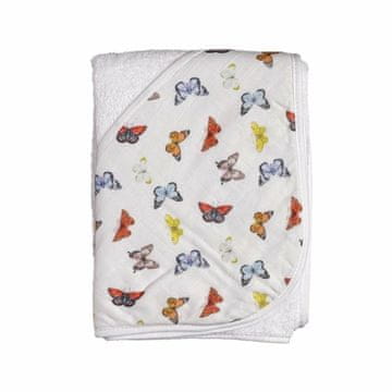 XKKO BMB Frotirna brisača iz bambusa s kapuco, 90x90 - Metulji