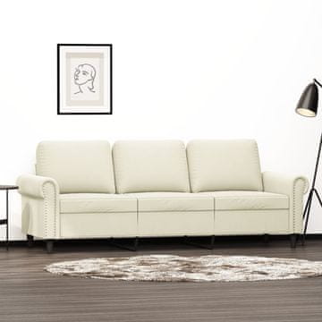 Vidaxl vidaXL Trosed kremne barve 180 cm oblazinjen z žametom