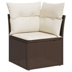 Vidaxl 14 kosov Garden Sofa Set z blazinami Brown Poly Rattan