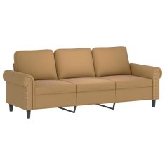 Vidaxl Kavč trosed z okrasnimi blazinami rjav 180 cm žamet