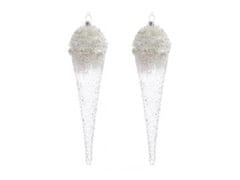 LAALU.cz Komplet 2 okraskov: okrasek MAXI icicle 5 x 24 cm