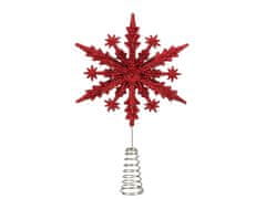 LAALU.cz Božično drevo konica snežinke rdeča plastika 23 cm