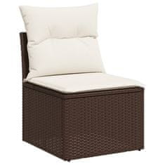 Vidaxl 14 kosov Garden Sofa Set z blazinami Brown Poly Rattan