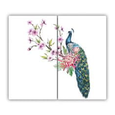 tulup.si Steklena podloga za rezanje Peacock in cvetje 2x30x52 cm