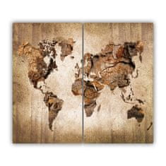 tulup.si Steklena podloga za rezanje Zemljevid sveta lesa 2x30x52 cm