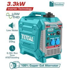 Total Inverterski bencinski generator 3,3kW/6,3L/IND (TP535006)