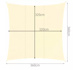 Volino Senčno jadro 3,6 x 3,6m krem Mx