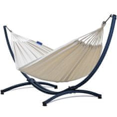 Potenza Viseča mreža ROMA XL 220×160 cm + jekleni okvir za visečo mrežo GRANDE 220 kg, kremna, premium