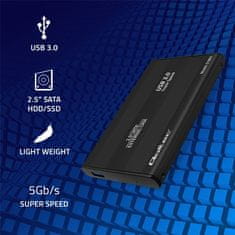 shumee Ohišje Qoltec | Ohišje za 2,5-palčni SATA3 trdi disk SSD | USB 3.0 | Črno