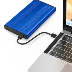 shumee Qoltec aluminijasto ohišje | trdi disk SSD 2,5" SATA3 | USB 3.0 | modro