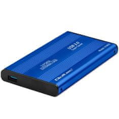 shumee Qoltec aluminijasto ohišje | trdi disk SSD 2,5" SATA3 | USB 3.0 | modro