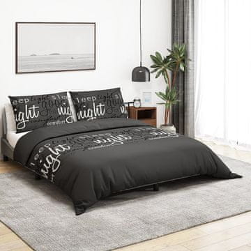 Vidaxl vidaXL Posteljnina, črna, 260x220 cm, bombaž
