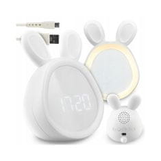 TIMMLUX LED digitalna otroška budilka MARY'S v obliki zajčka s polnilno baterijo 1500 mAh
