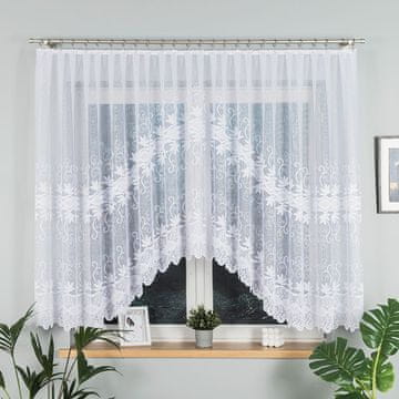 shumee JOWITA - Že izdelana žakard zavesa z izrezom na dnu - 400x150 cm - bela