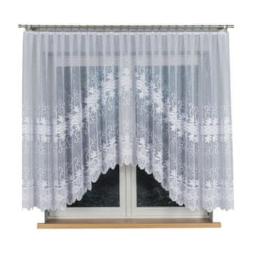 shumee Jowita - Že izdelana žakard zavesa z izrezom na dnu - 400x150 cm - bela -