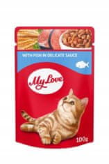 Hau&Miau Mokra hrana za mačke - Riba v omaki 24x100g