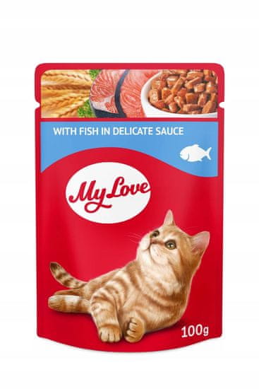 Hau&Miau  mokra hrana za mačke - ribe v nežni omaki 24x100g