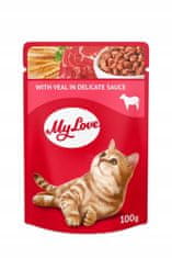 Hau&Miau mokra hrana za mačke - Teletina v omaki 24x100g
