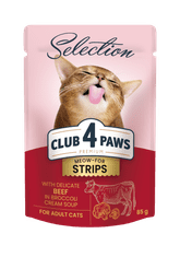 Club4Paws Premium  mokra hrana za mačke - Govedina v brokolijevi kremni juhi 