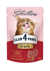 Club4Paws Premium mokra hrana za mačke puran v korenčkovi kremni juhi 12x85g 