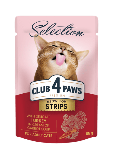 Club4Paws Premium mokra hrana za mačke puran v korenčkovi kremni juhi 12x85g