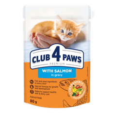 Club4Paws Premium mokra hrana za mačke - Losos v omaki 24x80g