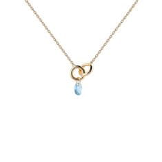 PDPAOLA Čudovita pozlačena ogrlica Modra lilija CO01-842-U